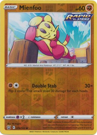 Mienfoo 76/163 Reverse Holo | Battle Styles | Pokemon Card