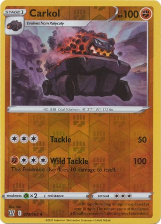 Carkol 79/163 Reverse Holo | Battle Styles | Pokemon Card