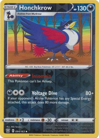 Honchkrow 94/163 Reverse Holo | Battle Styles | Pokemon Card