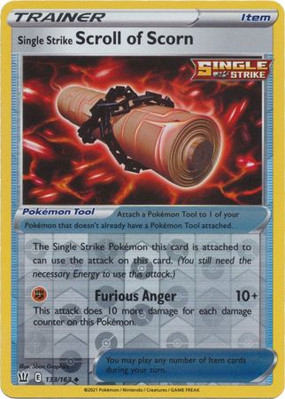 Single Strike Scroll of Scorn 133/163 Reverse Holo | Battle Styles | Pokemon Card