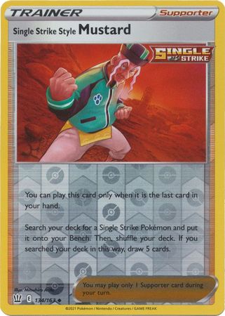 Single Strike Style Mustard 134/163 Reverse Holo | Battle Styles | Pokemon Card