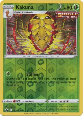 Kakuna 2/198 Reverse Holo | Chilling Reign | Pokemon Card