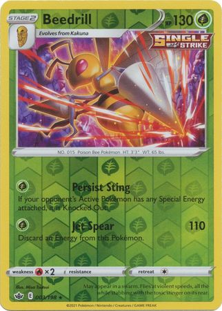 Beedrill 3/198 Reverse Holo | Chilling Reign | Pokemon Card