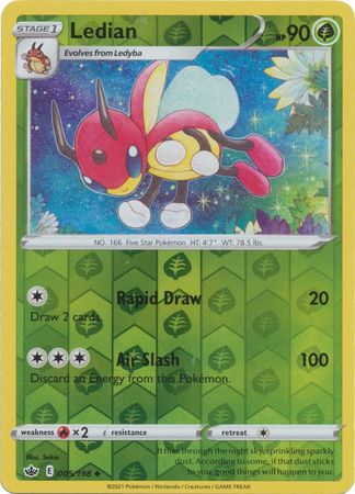 Ledian 5/198 Reverse Holo | Chilling Reign | Pokemon Card