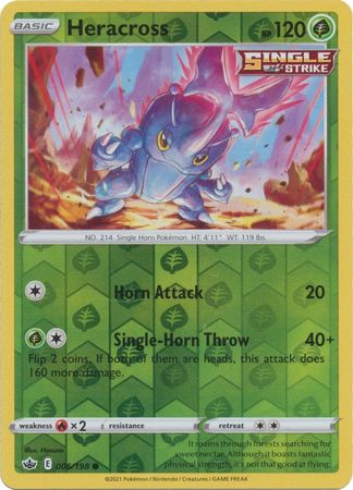 Heracross 6/198 Reverse Holo | Chilling Reign | Pokemon Card