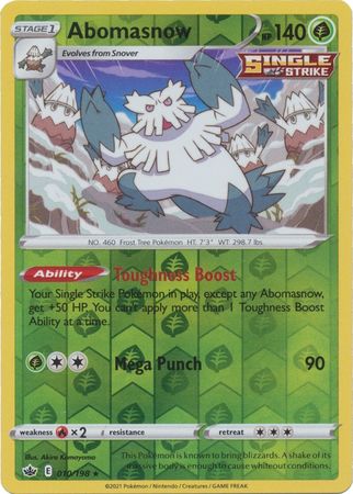 Abomasnow 10/198 Reverse Holo | Chilling Reign | Pokemon Card