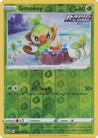 Grookey 16/198 Reverse Holo | Chilling Reign | Pokemon Card