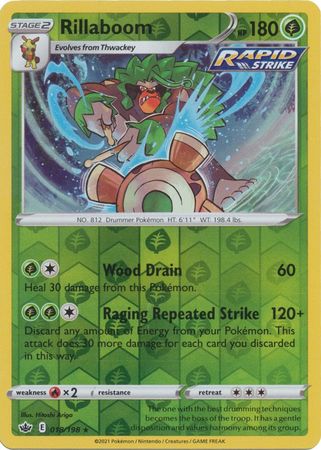 Rillaboom 18/198 Reverse Holo | Chilling Reign | Pokemon Card