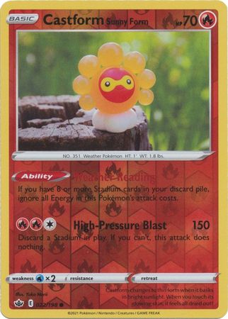 Castform Sunny Form 22/198 Reverse Holo | Chilling Reign | Pokemon Card