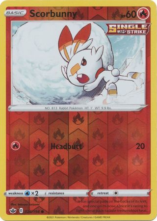 Scorbunny 26/198 Reverse Holo | Chilling Reign | Pokemon Card