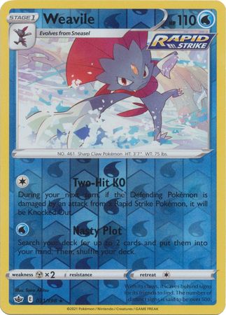 Weavile 31/198 Reverse Holo | Chilling Reign | Pokemon Card