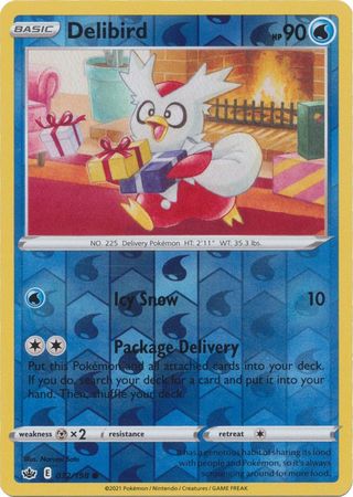 Delibird 32/198 Reverse Holo | Chilling Reign | Pokemon Card