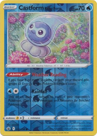 Castform Rainy Form 33/198 Reverse Holo | Chilling Reign | Pokemon Card