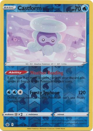 Castform Snowy Form 34/198 Reverse Holo | Chilling Reign | Pokemon Card