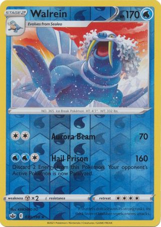 Walrein 39/198 Reverse Holo | Chilling Reign | Pokemon Card