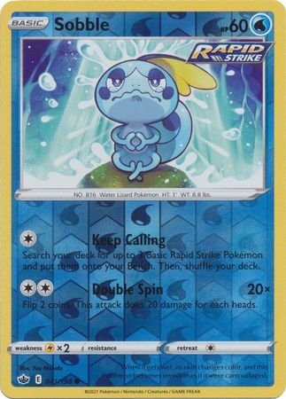 Sobble 41/198 Reverse Holo | Chilling Reign | Pokemon Card