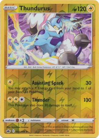 Thundurus 52/198 Reverse Holo | Chilling Reign | Pokemon Card