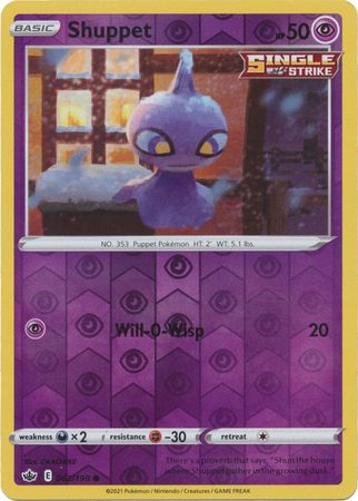 Shuppet 62/198 Reverse Holo | Chilling Reign | Pokemon Card