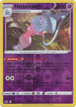 Hatterene 73/198 Reverse Holo | Chilling Reign | Pokemon Card