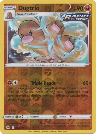 Dugtrio 77/198 Reverse Holo | Chilling Reign | Pokemon Card