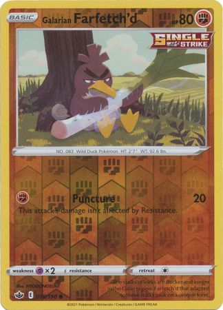 Galarian Farfetch'd 78/198 Reverse Holo | Chilling Reign | Pokemon Card