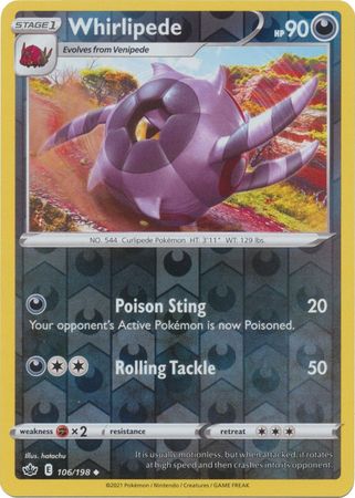 Whirlipede 106/198 Reverse Holo | Chilling Reign | Pokemon Card