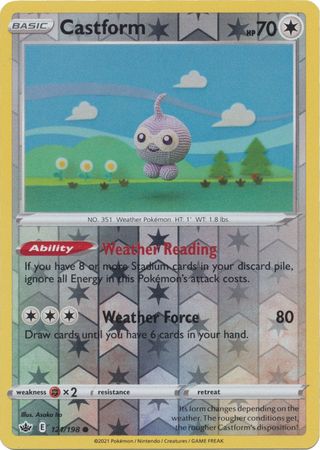 Castform 121/198 Reverse Holo | Chilling Reign | Pokemon Card