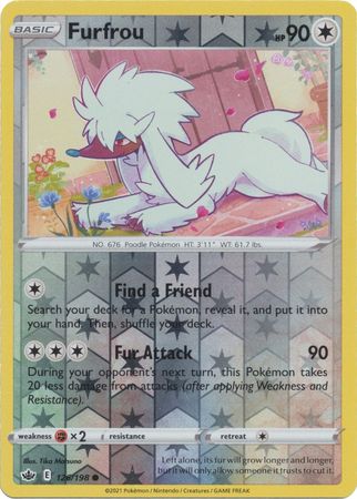 Furfrou 126/198 Reverse Holo | Chilling Reign | Pokemon Card