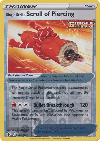 Single Strike Scroll of Piercing 154/198 Reverse Holo | Chilling Reign | Pokemon Card