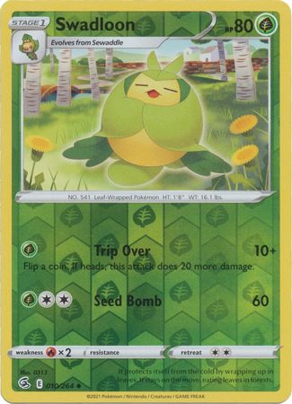 Swadloon 10/264 Reverse Holo | Fusion Strike | Pokemon Card