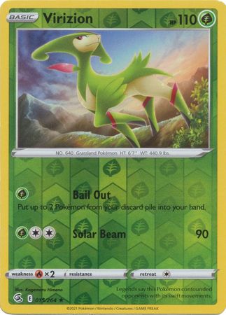 Virizion 15/264 Reverse Holo | Fusion Strike | Pokemon Card