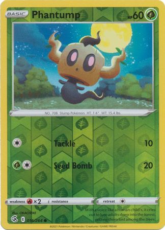 Phantump 16/264 Reverse Holo | Fusion Strike | Pokemon Card