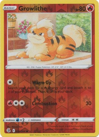 Growlithe 32/264 Reverse Holo | Fusion Strike | Pokemon Card