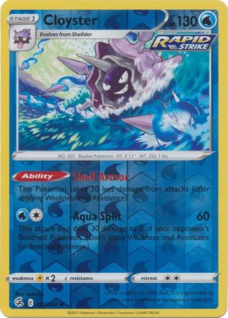 Cloyster 51/264 Reverse Holo | Fusion Strike | Pokemon Card