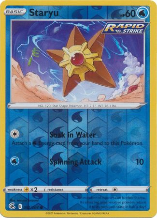 Staryu 52/264 Reverse Holo | Fusion Strike | Pokemon Card