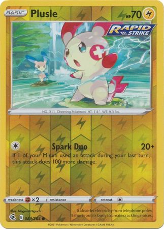 Plusle 89/264 Reverse Holo | Fusion Strike | Pokemon Card