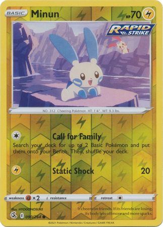 Minun 90/264 Reverse Holo | Fusion Strike | Pokemon Card