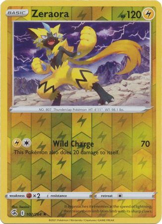 Zeraora 102/264 Reverse Holo | Fusion Strike | Pokemon Card