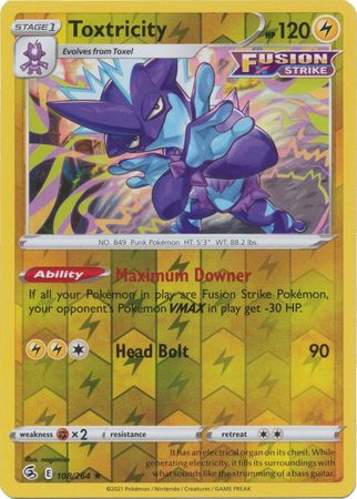 Toxtricity 108/264 Reverse Holo | Fusion Strike | Pokemon Card