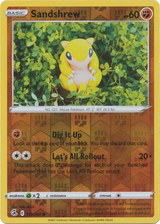 Sandshrew 131/264 Reverse Holo | Fusion Strike | Pokemon Card