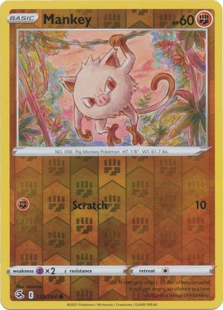 Mankey 133/264 Reverse Holo | Fusion Strike | Pokemon Card