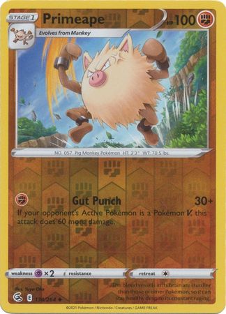 Primeape 134/264 Reverse Holo | Fusion Strike | Pokemon Card