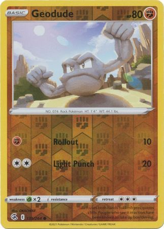 Geodude 135/264 Reverse Holo | Fusion Strike | Pokemon Card