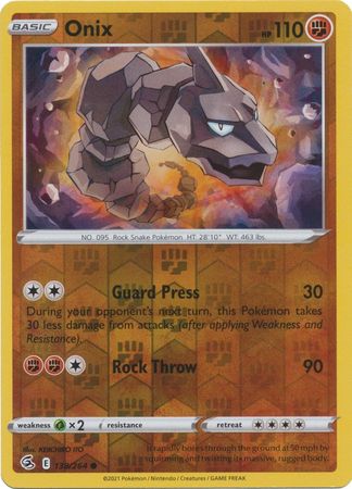 Onix 138/264 Reverse Holo | Fusion Strike | Pokemon Card