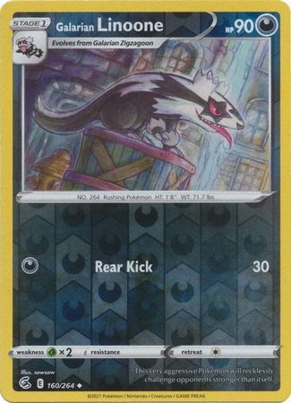 Galarian Linoone 160/264 Reverse Holo | Fusion Strike | Pokemon Card