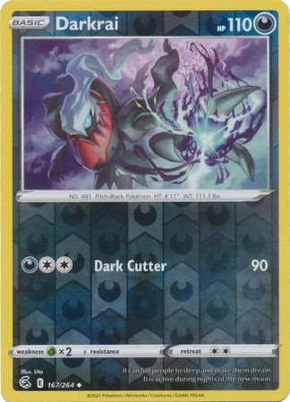 Darkrai 167/264 Reverse Holo | Fusion Strike | Pokemon Card