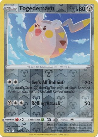 Togedemaru 187/264 Reverse Holo | Fusion Strike | Pokemon Card