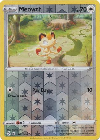 Meowth 199/264 Reverse Holo | Fusion Strike | Pokemon Card