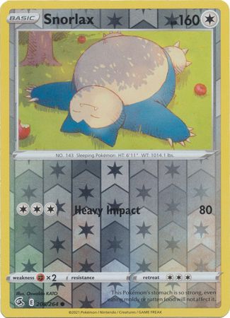 Snorlax 206/264 Reverse Holo | Fusion Strike | Pokemon Card