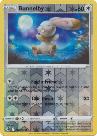 Bunnelby 214/264 Reverse Holo | Fusion Strike | Pokemon Card